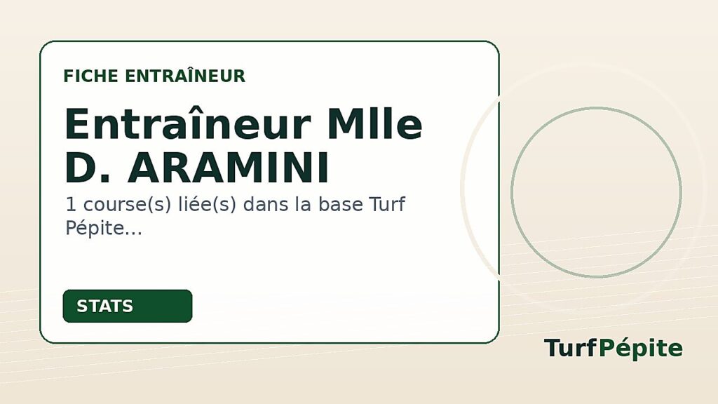 Entraîneur Mlle D. ARAMINI : fiche, courses et statistiques