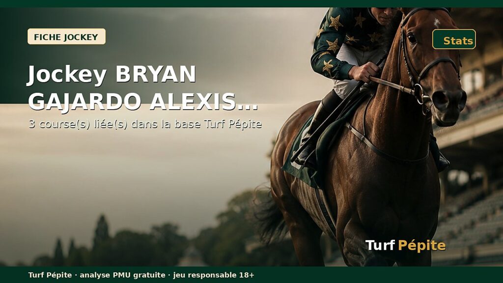 Jockey BRYAN GAJARDO ALEXIS CORDERO : fiche, courses et statistiques