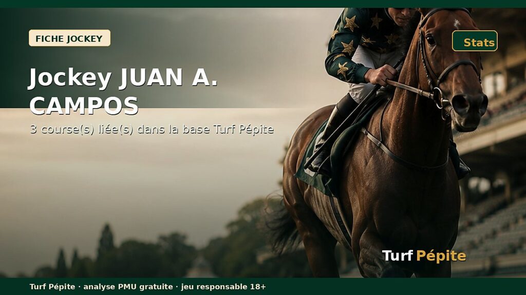 Jockey JUAN A. CAMPOS : fiche, courses et statistiques