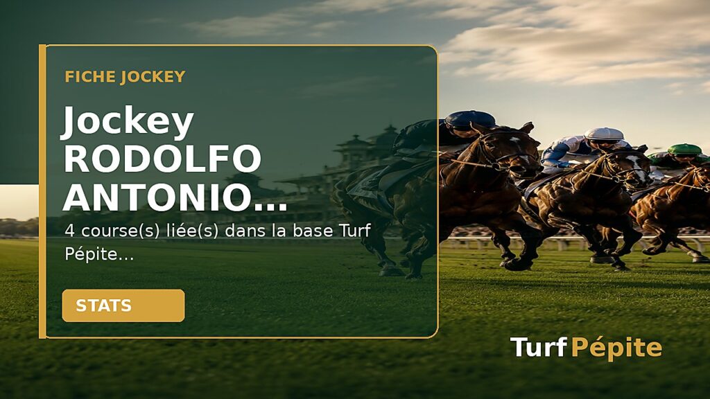 Jockey RODOLFO ANTONIO FUENZALIDA GARCI : fiche, courses et statistiques