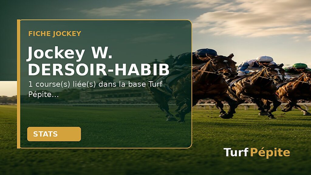 Jockey W. DERSOIR-HABIB : fiche, courses et statistiques