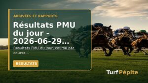 Résultats PMU du jour - 2026-06-29