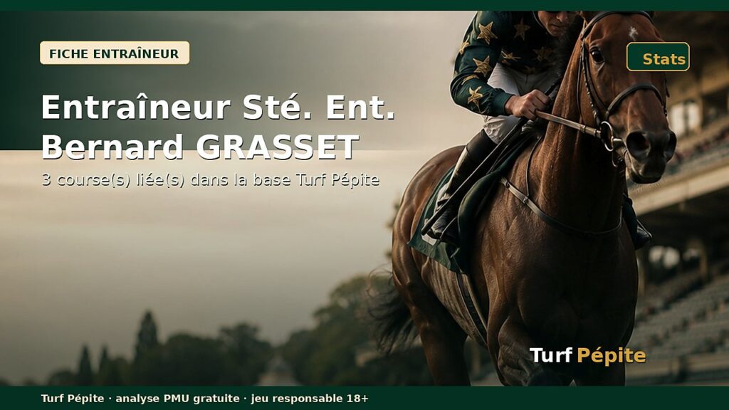 Entraîneur Sté. Ent. Bernard GRASSET : fiche, courses et statistiques