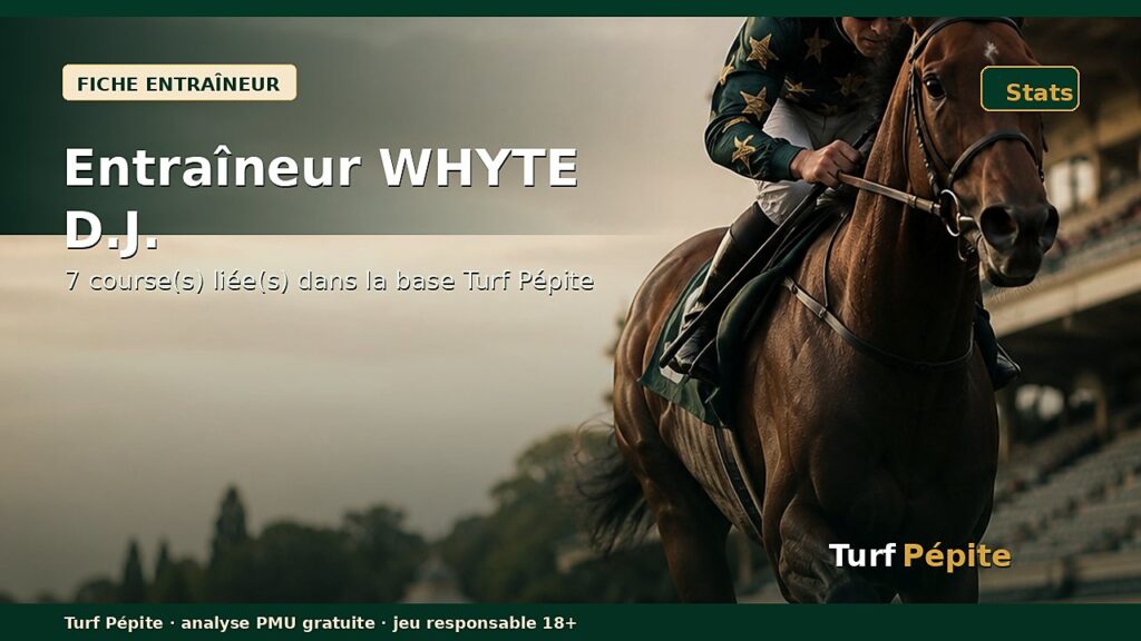 Entraîneur WHYTE D.J. : fiche, courses et statistiques