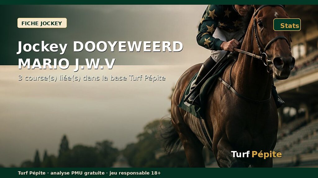Jockey DOOYEWEERD MARIO J.W.V : fiche, courses et statistiques