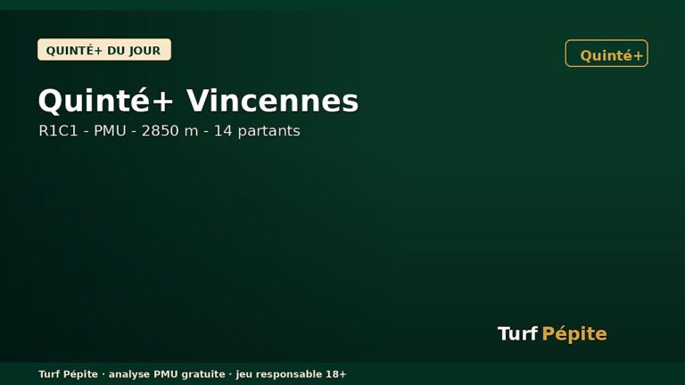 Pronostic Quinté du jour (29 octobre 2026) à Vincennes