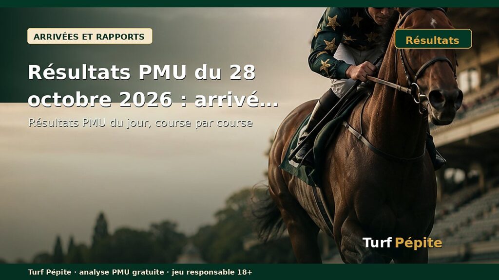 Résultats PMU du 28 octobre 2026 : arrivées et rapports